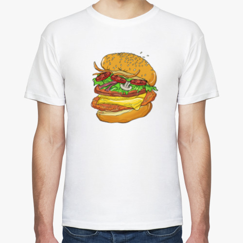 Футболка с принтом Еда, бургер
