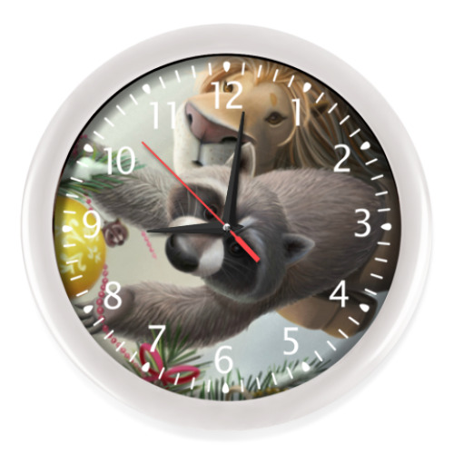 Настенные часы с принтом С новым годом!