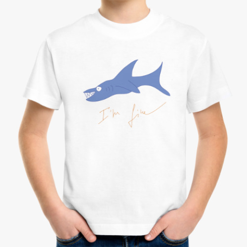 Детская футболка с принтом Акула