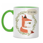 Двухцветная кружка Лиса и чай