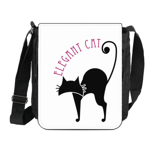 Сумка на плечо (мини-планшет) с принтом Элегантная кошка