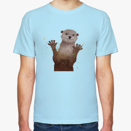 Футболка с принтом Выдра и брызги
