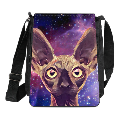 Сумка-планшет с принтом Кот в гиперпространстве