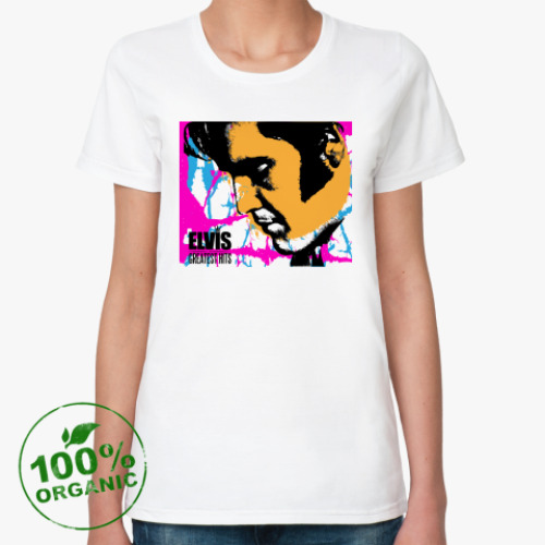 Женская футболка из органик-хлопка с принтом Elvis