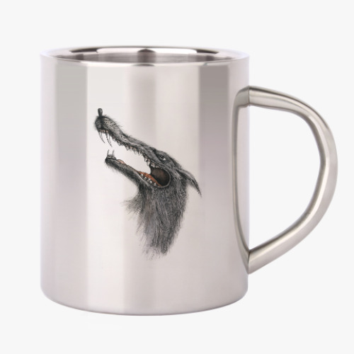 Кружка металлическая с принтом Wolf