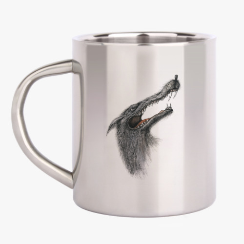 Кружка металлическая с принтом Wolf