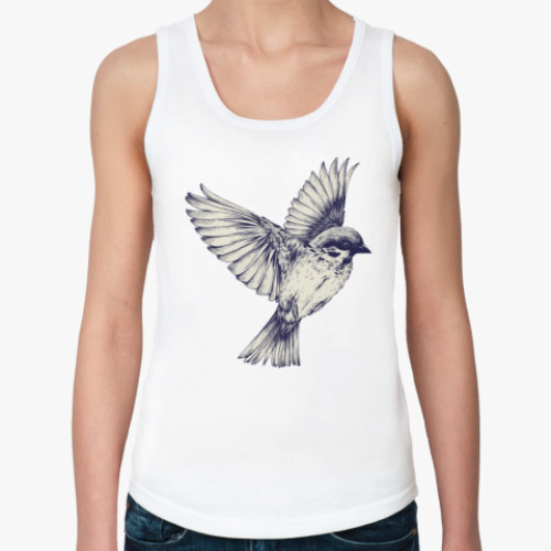 Женская майка с принтом птица
