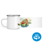 Кружка металлическая белая (круговая запечатка)