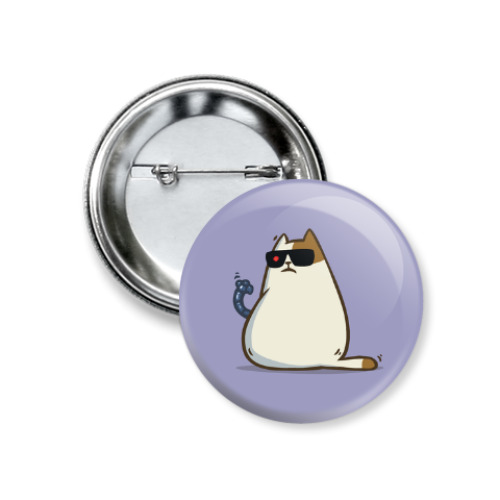 Значок 37мм с принтом Пятничный Котик №11
