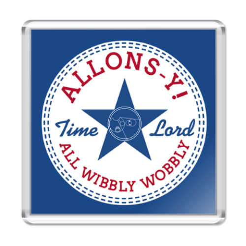 Магнит с принтом Allons-y! Десятый Доктор Кто