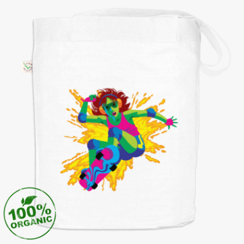 Сумка шоппер с принтом Тинейджер на скейте