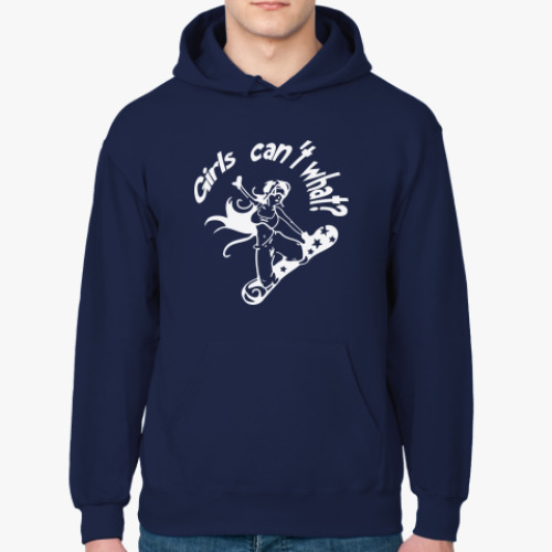 Толстовка худи с принтом Сноуборд - для девушек!