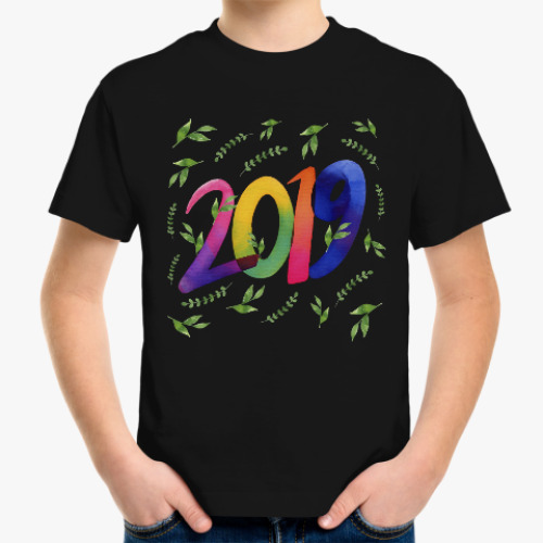 Детская футболка с принтом Новый Год 2019
