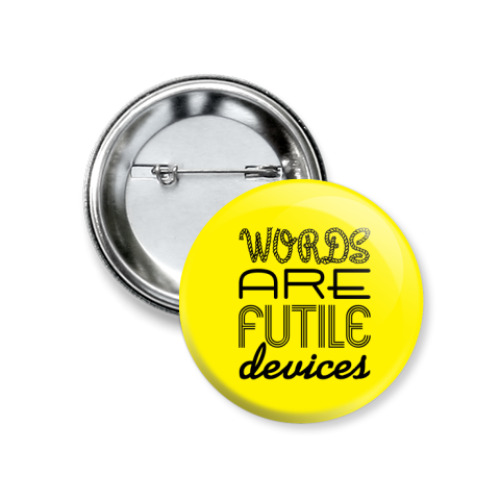 Значок 37мм с принтом 'Words'