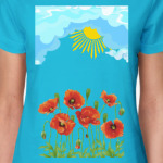 Маки ,солнце,небо