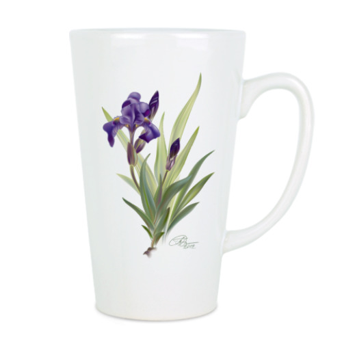 Чашка Латте с принтом Ирис