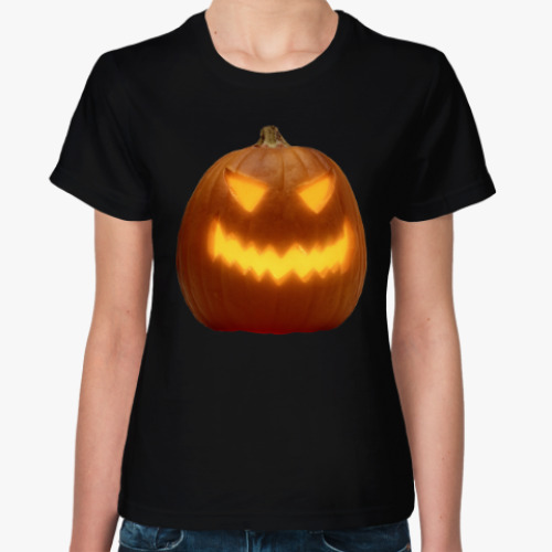 Женская футболка с принтом Хеллоуин Тыква