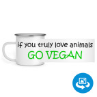 Кружка металлическая белая (круговая запечатка)