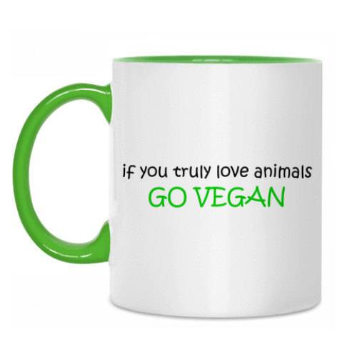 Кружка с принтом Go Vegan