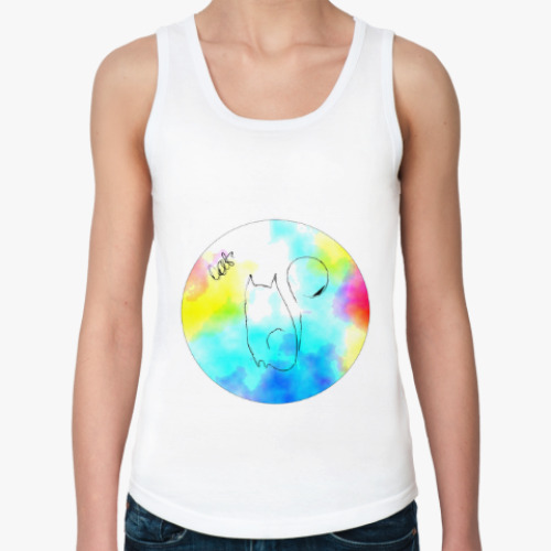 Женская майка с принтом Кошка