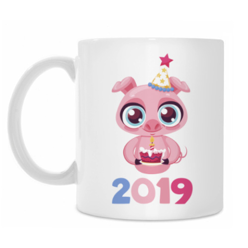 Кружка с принтом Новый год 2019