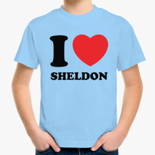 Детская футболка с принтом I Love Sheldon