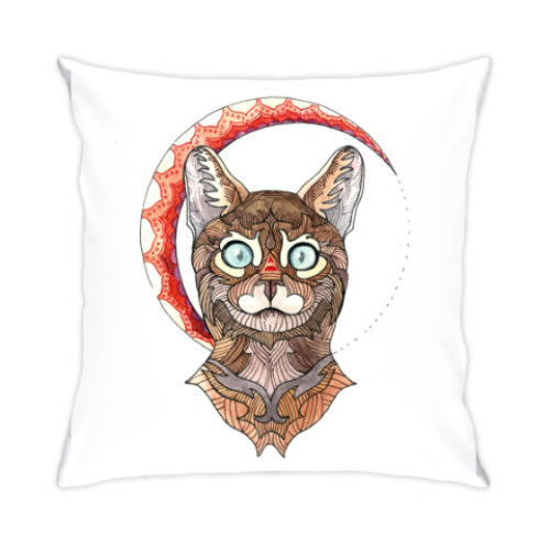 Подушка с принтом Бенгальский кот