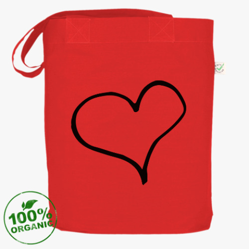 Сумка шоппер с принтом Чернильное сердце