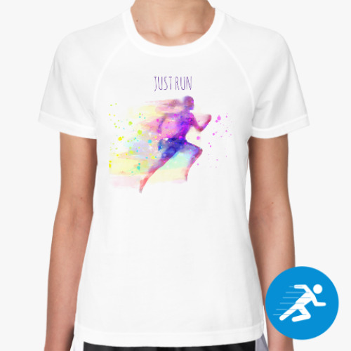 Женская спортивная футболка с принтом Just run