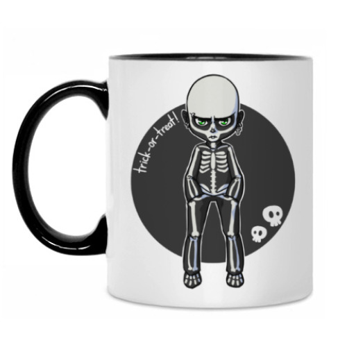 Кружка с принтом Скелет