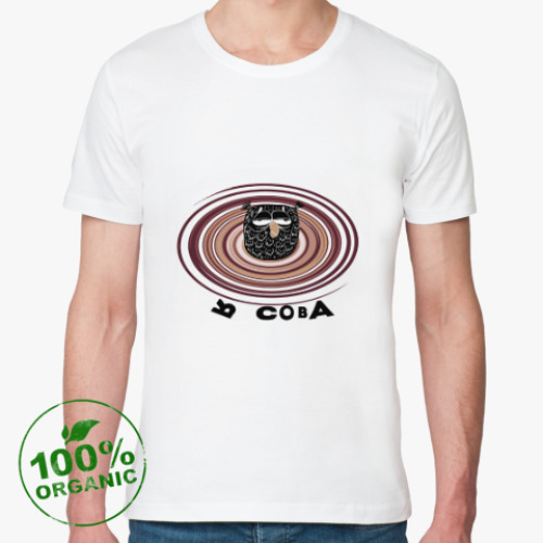 Футболка из органик-хлопка с принтом 'Сова'