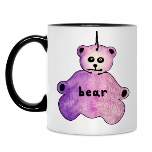 Кружка с принтом Мишка-меланхолик