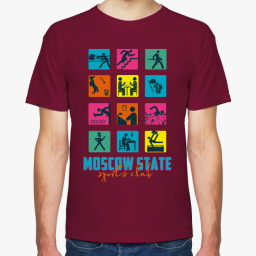 Футболка с принтом Спортивный клуб МГУ