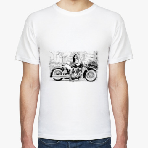 Футболка с принтом Мотоцикл