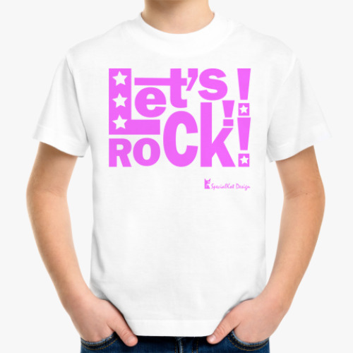 Детская футболка с принтом Let's Rock Kid!