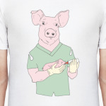 Свинья, ветеринарный врач