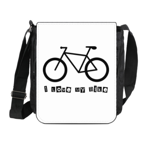 Сумка на плечо (мини-планшет) с принтом I Love My Bike