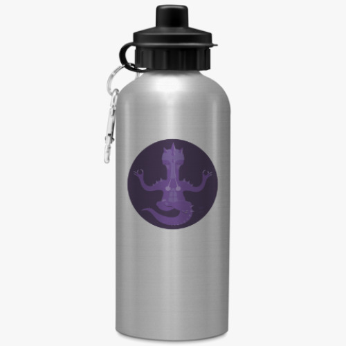 Бутылка с карабином (500 мл) с принтом Animal Zen: D is for Dragon