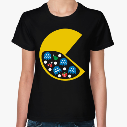 Женская футболка с принтом Пакман