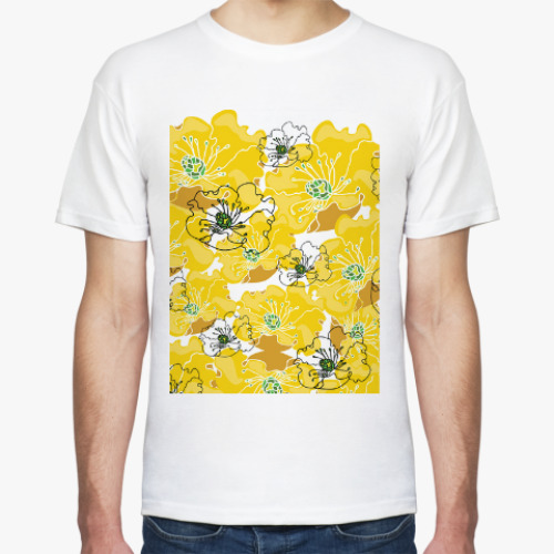 Футболка с принтом Марципановые цветы