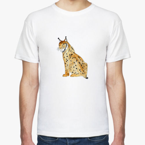Футболка с принтом рысь