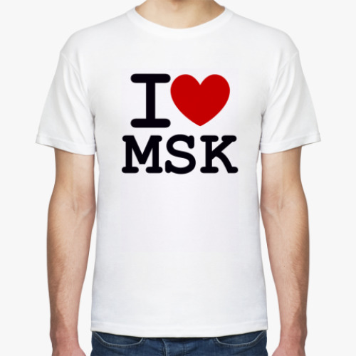 Футболка с принтом  Я люблю Москву