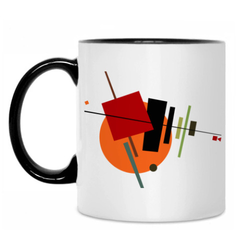 Кружка с принтом красный квадрат