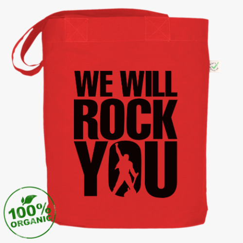 Сумка шоппер с принтом Фредди Меркури. Рок музыка