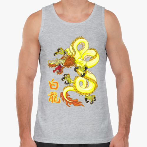 Майка с принтом Белый дракон