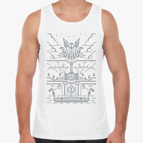 Майка с принтом Викинги и Один