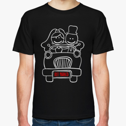 Футболка с принтом С надписью just married для молодоженов