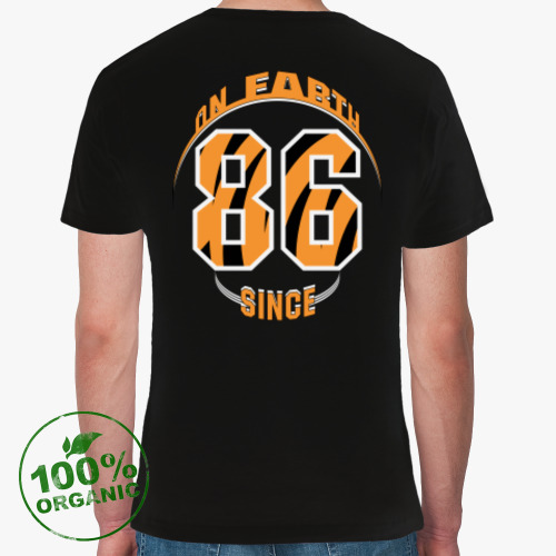 Футболка из органик-хлопка с принтом on Earth since 86