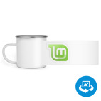 Кружка металлическая белая (круговая запечатка)