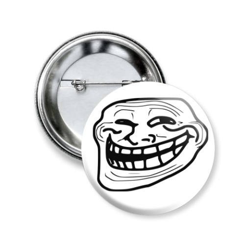 Значок 50мм с принтом  Trollface!
